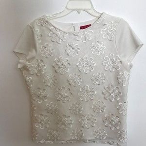Sunny Leigh Women's Shirt Blouse Top White Floral Size 12